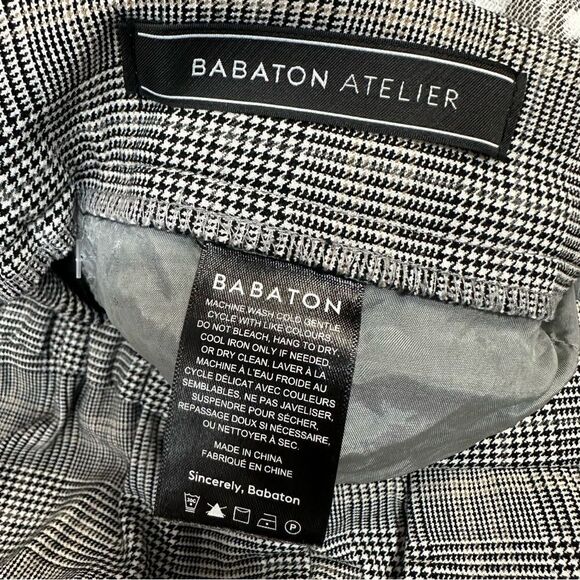 Aritzia Babaton Conan Pull On Pant in Lg Glencheck Bl/Wt Sz 6 - Picture 9 of 14